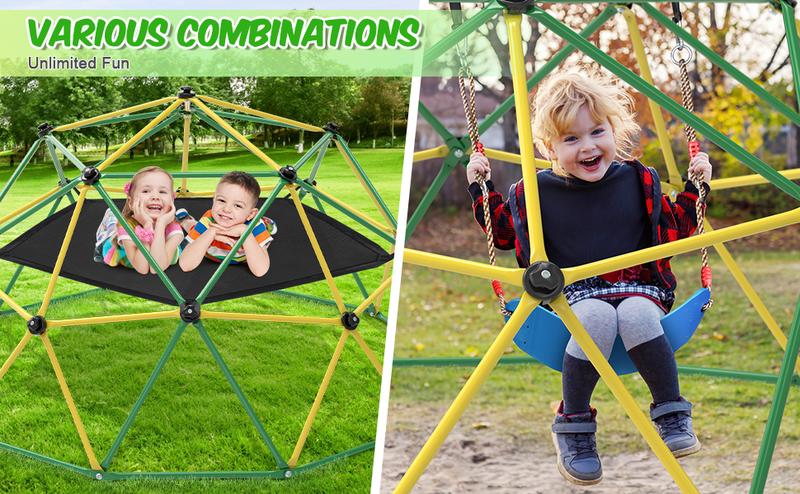 Bearbro 10ft climbing frame Swing Set with Saucer Swing and hammock(blue and green / bule and yellow not included Swing and hammock), Jungle Gym for Kids Outdoor Backyard, Supports 800lbs, Easy Asssembly, Rust-Resistant,TikTokShopBlackFriday Bearbro 10ft climbing frame Swing Set with Saucer Swing and hammock(blue and green / bule and yellow not included Swing and hammock), Jungle Gym for Kids Outdoor Backyard, Supports 800lbs, Easy Asssembly, Rust-Resistant,TikTokShopBlackFriday