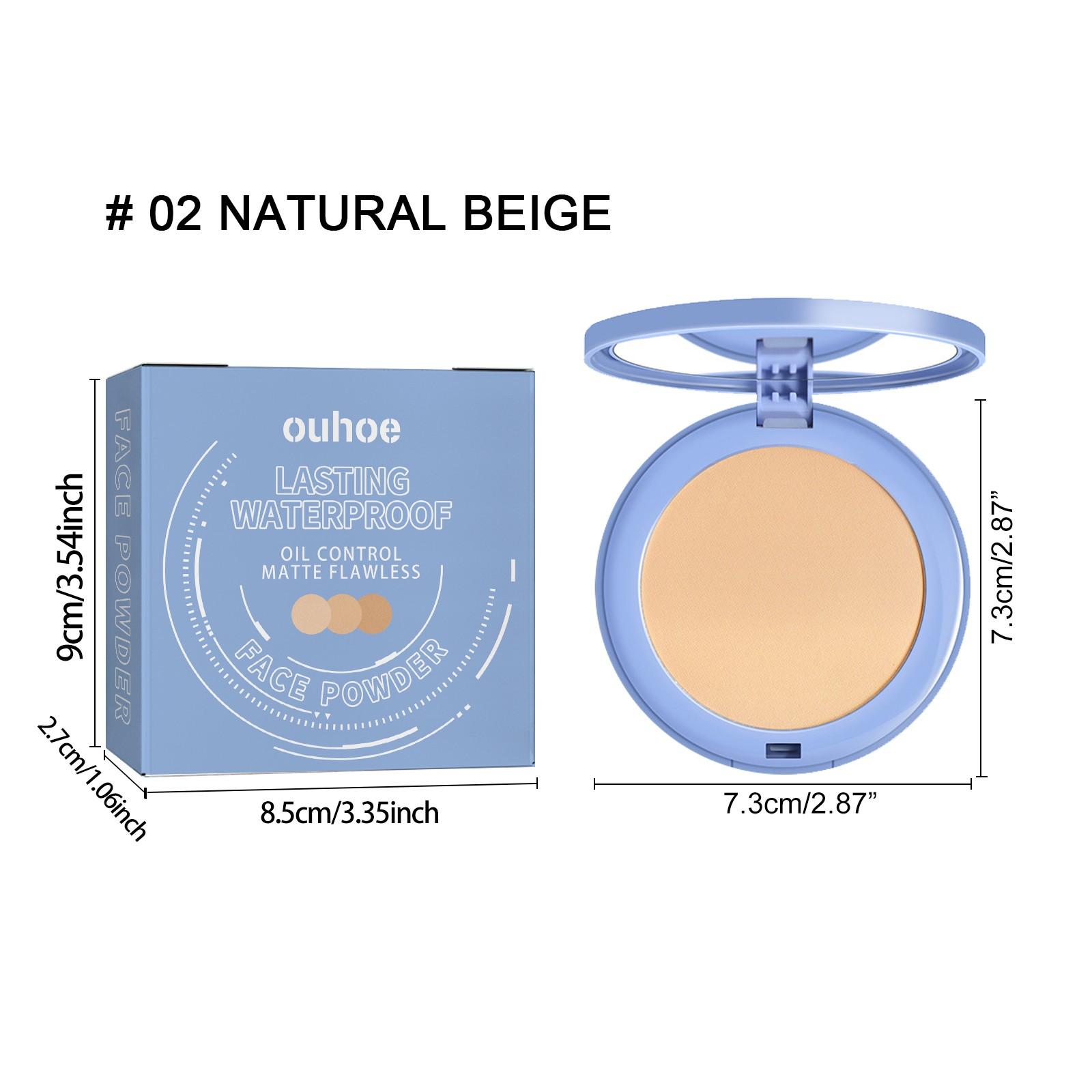 Ouhoe Setting Powder Cake, Oil Control Powder, Long-Lasting Flawless Finish, Lightweight Breathable Makeup Sponge, Ideal for All Skin Types