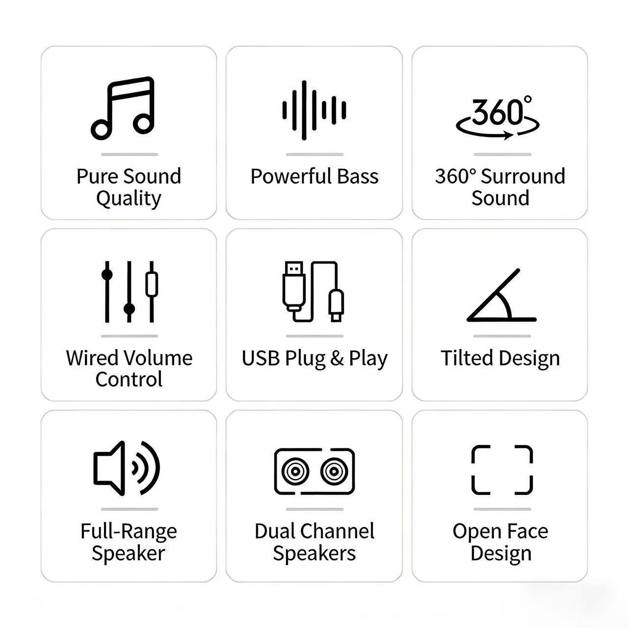 Computer wired Bluetooth desktop speaker, dual speakers, 360 ° surround sound, desktop speaker, high volume, suitable for office, gaming, watching movies, desktop audio, USB powered speaker