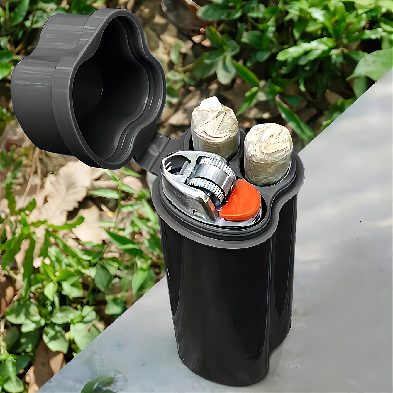 Portable Flip-Top Pre-Rolled Cone Storage Box, Compact Cylinder Design, Durable Plastic Bag, Ideal for Travel, Camping, Home Use
