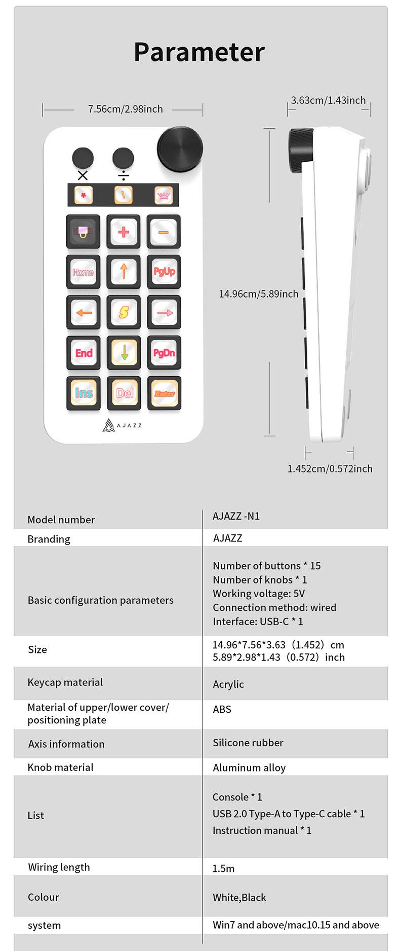 AJAZZ N1 Mini Series Streaming Console Multi functional Visualization Customization One click Open Intelligent Adjustment Rotation Shortcut Key Multi audio Control Integrated Live Console Anchor Essential Desktop Helper Live Assistant