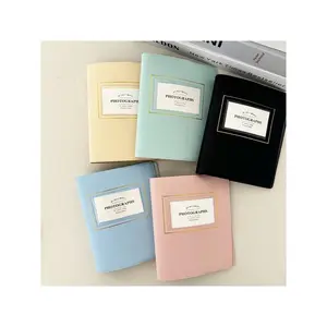 Sharkbang 64 Pockets PU Leather Photo Album, INS Polaroid Postcards Organizer Book, Black Sleeves Collect Holder