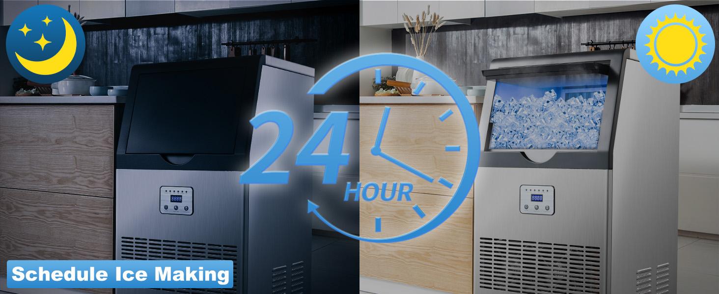 110lb/24hr Undercounter Ice Maker - NSF Commercial Heavy Duty 25lb Bin Self Cleaning 45 Cubes/12min Stainless Steel CIM40-FT Icemaker 110lb/24hr Undercounter Ice Maker - NSF Commercial Heavy Duty 25lb Bin Self Cleaning 45 Cubes/12min Stainless Steel CIM40-FT Icemaker