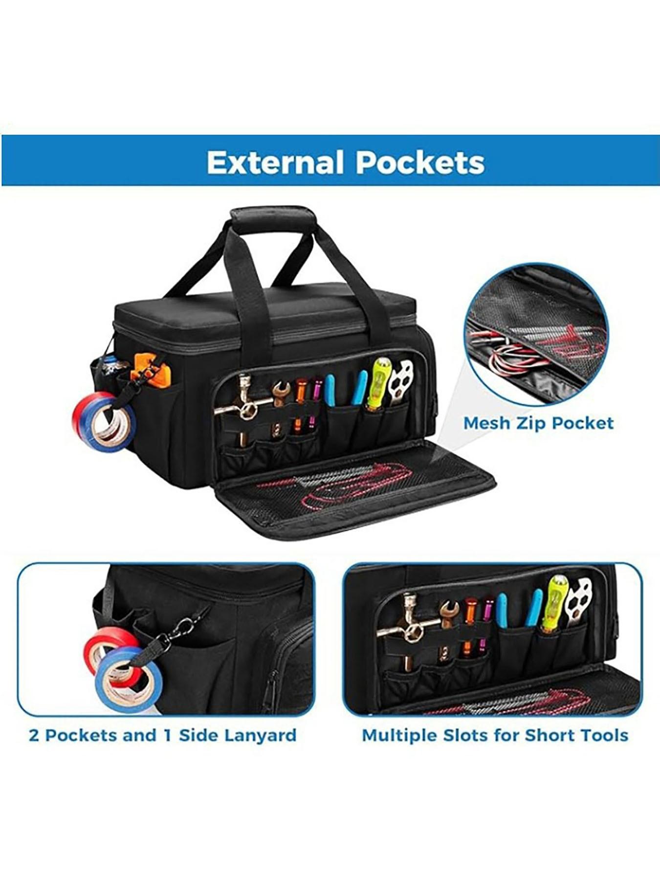 600D Oxford Fabric Tool Storage Box, Customizable Portable Waterproof Tool Bag for Electricians and Woodworkers, Tool Backpack