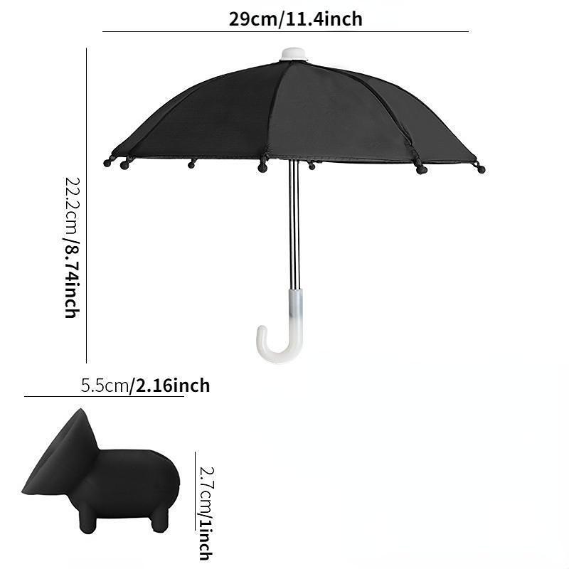 Outdoor Sun Protection Phone Umbrella Stand with Adjustable Suction Cup, Cute Design, Ideal for Beach Travel, Durable Frame, Cute Phone Stand & Sun Protector for Phone/Android Phones