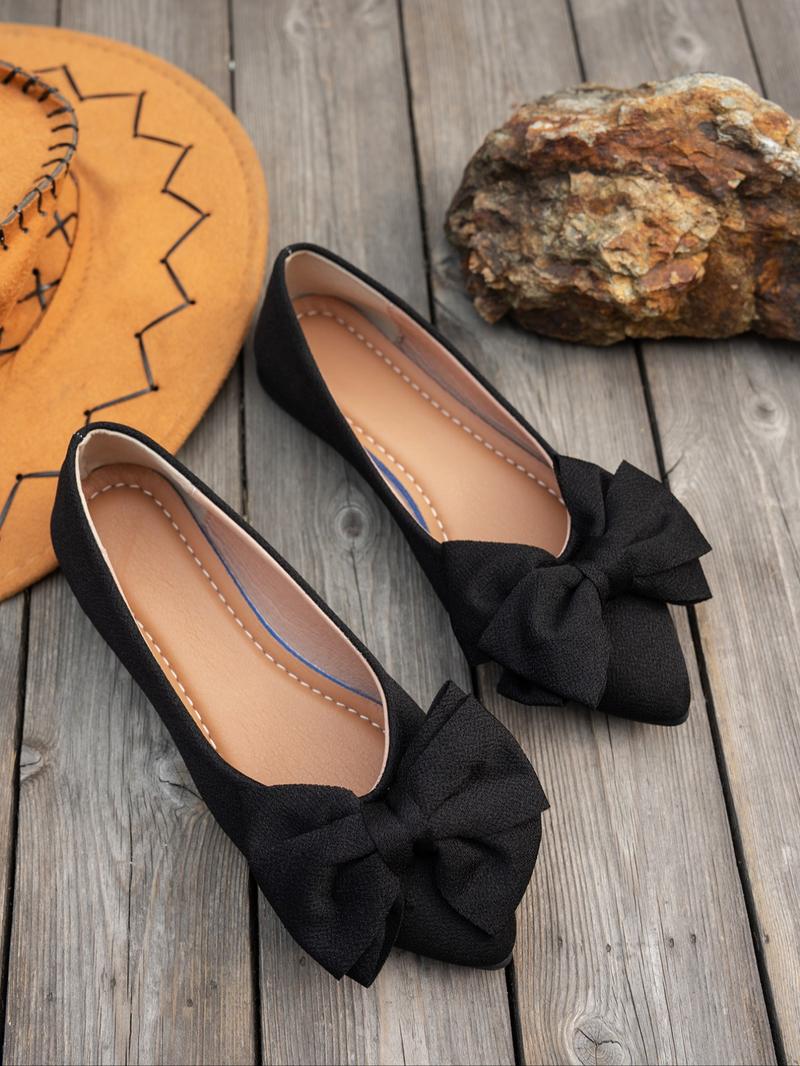 Women's Fashionable Bowknot Design Slip on Flats, Casual Comfortable Pointed Toe Flat Shoes for Daily Wear, All-match Commuter Shoes for Women & Girls, Running