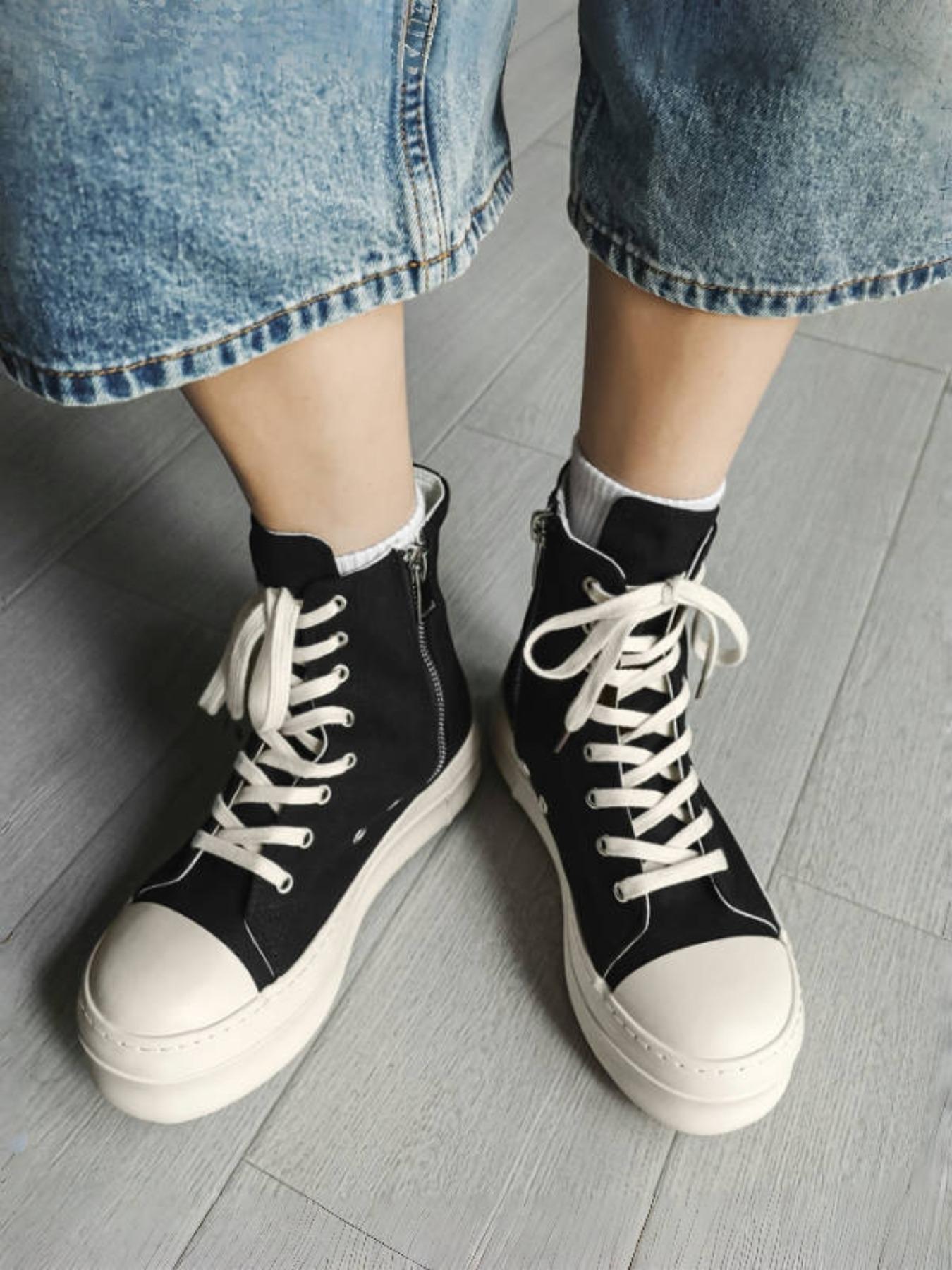 Fashionable High-Top Durable Outdoor Hiking Shoes Hiking Boots with Side Zipper, Sporty Style, Lightweight Comfort, Unisex Design for All Seasons