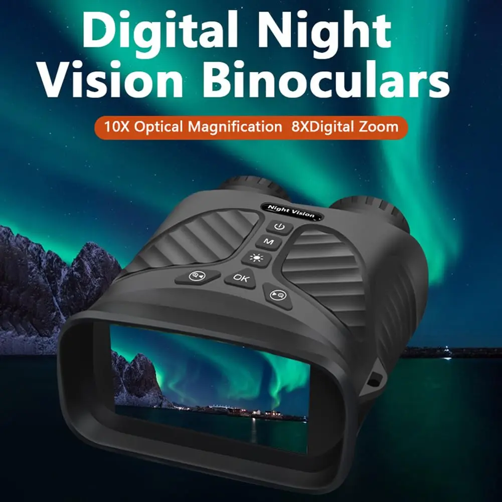 Infrared Night Vision Binoculars – 3'' IPS Screen, 8X Digital Zoom, 32GB Card,Photo & Video Recording, Rechargeable Battery