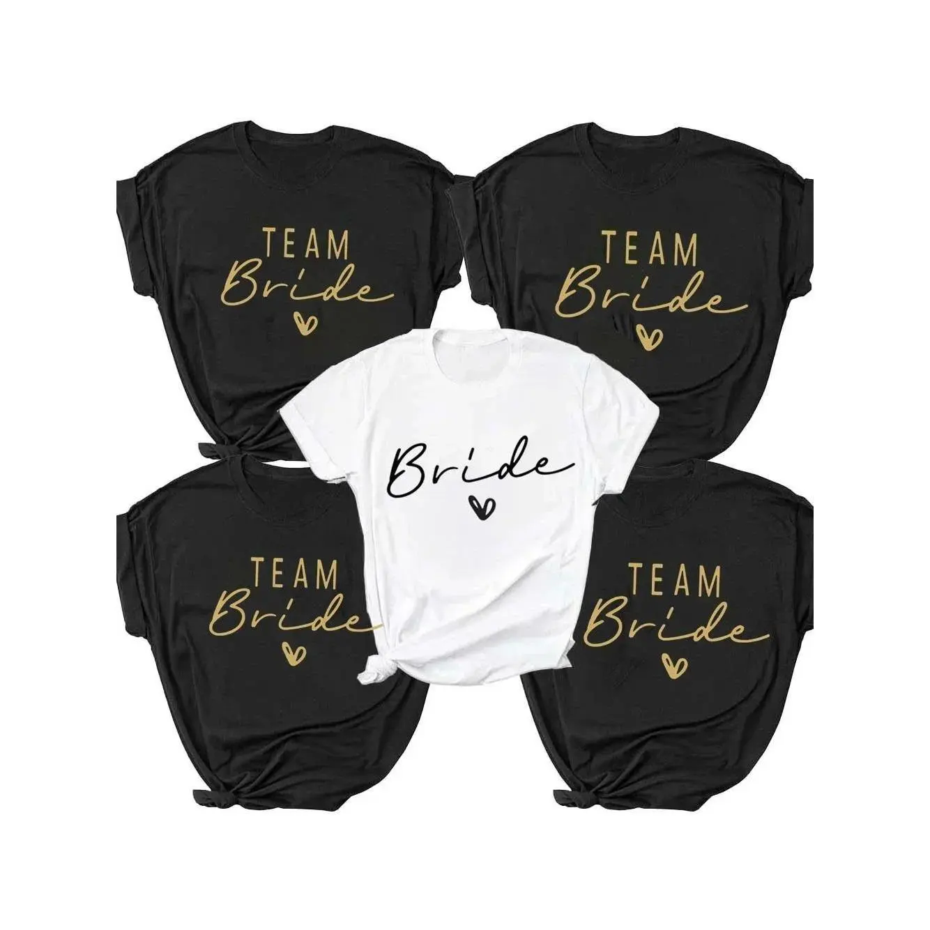 Women Cotton T Shirt Team Bride Bachelorette Party Shower Hen Party Bridesmaid Print T-Shirt 2024 Girls Wedding Female Tops