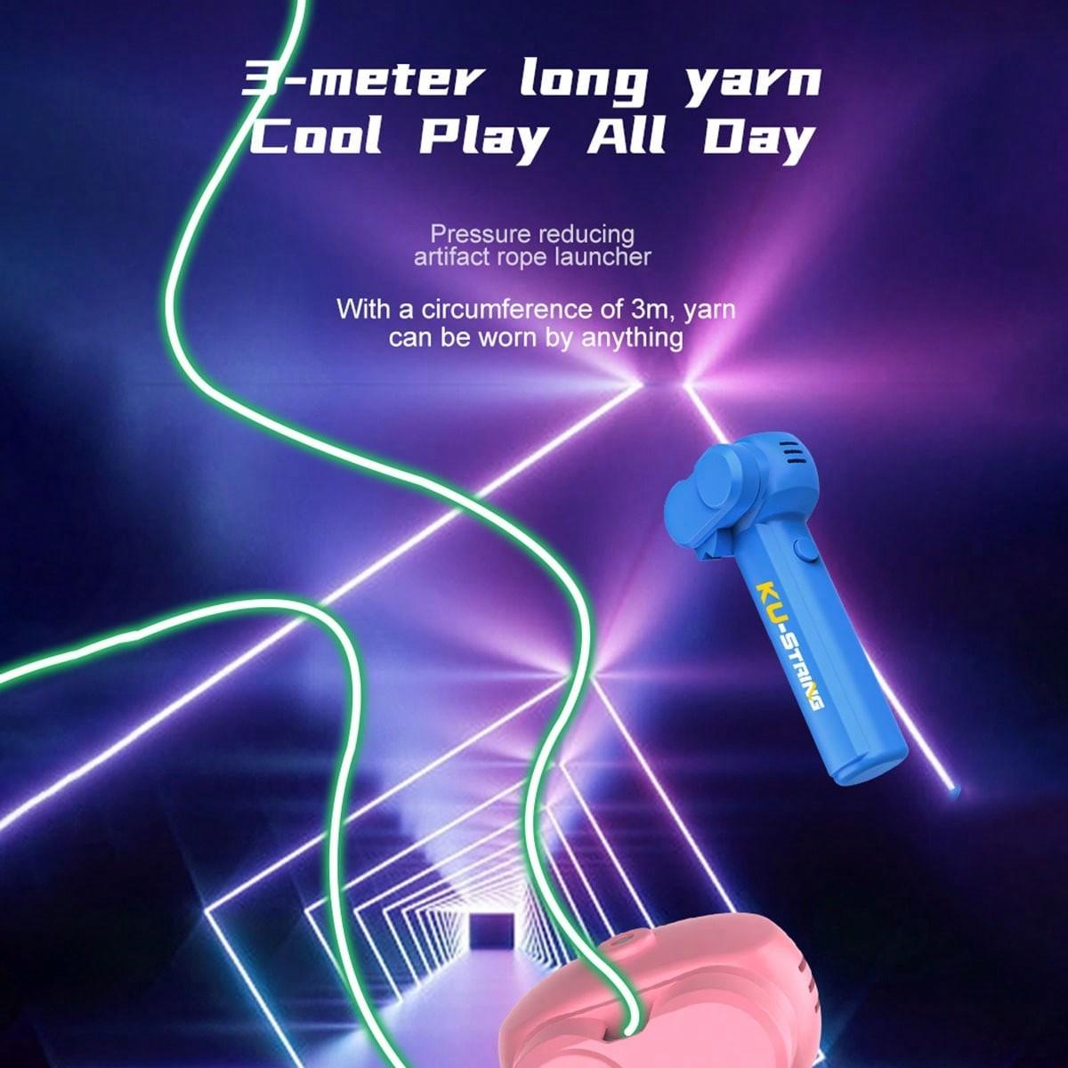 Launcher Loop Fidget Toy, Rope Launcher Zipstring Handheld, Adjustable Speed Luminous Rope Lasso, Kids & Adults Fun Game Squirt Toy