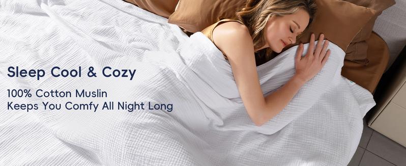 PHF Muslin Blanket 100% Cotton Throw Blanket, 4-Layer Lightweight Breathable Blanket, Soft Gauze Blanket, Stylish Blanket, Decor Gifts PHF Muslin Blanket 100% Cotton Throw Blanket, 4-Layer Lightweight Breathable Blanket, Soft Gauze Blanket, Stylish Blanket, Decor Gifts