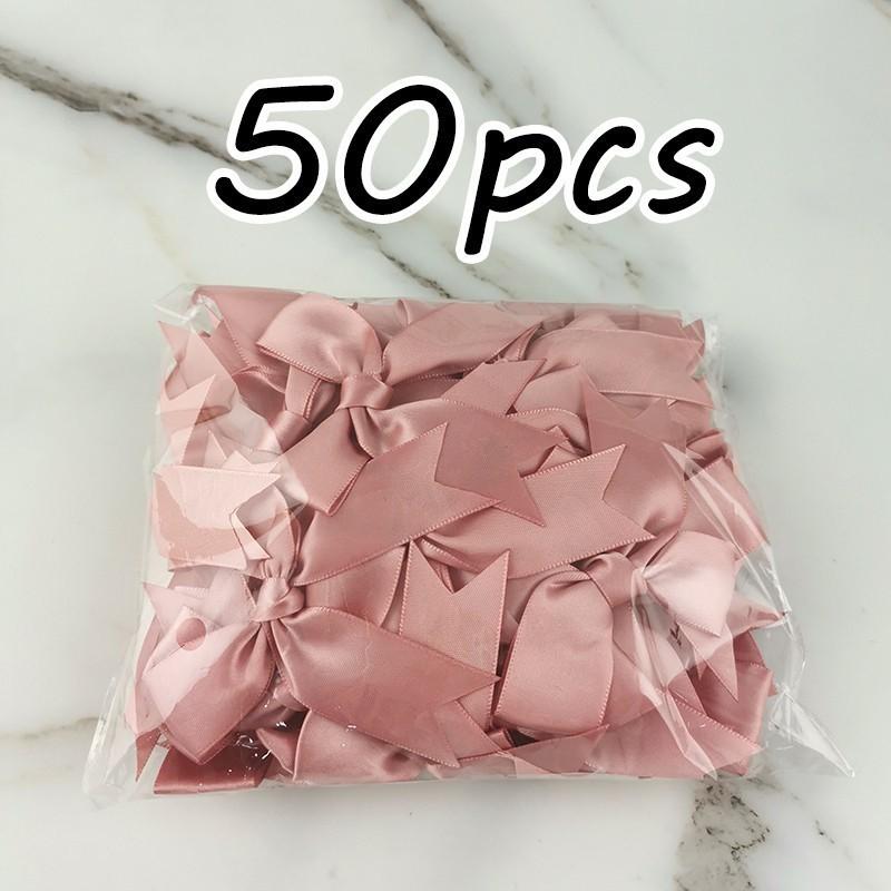50pcs Christmas Tree Ribbon Bow, 8.5x8.5cm, 2.5cm Width, Holiday Decor, Floral Wreath & Gift Wrapping, Durable Material