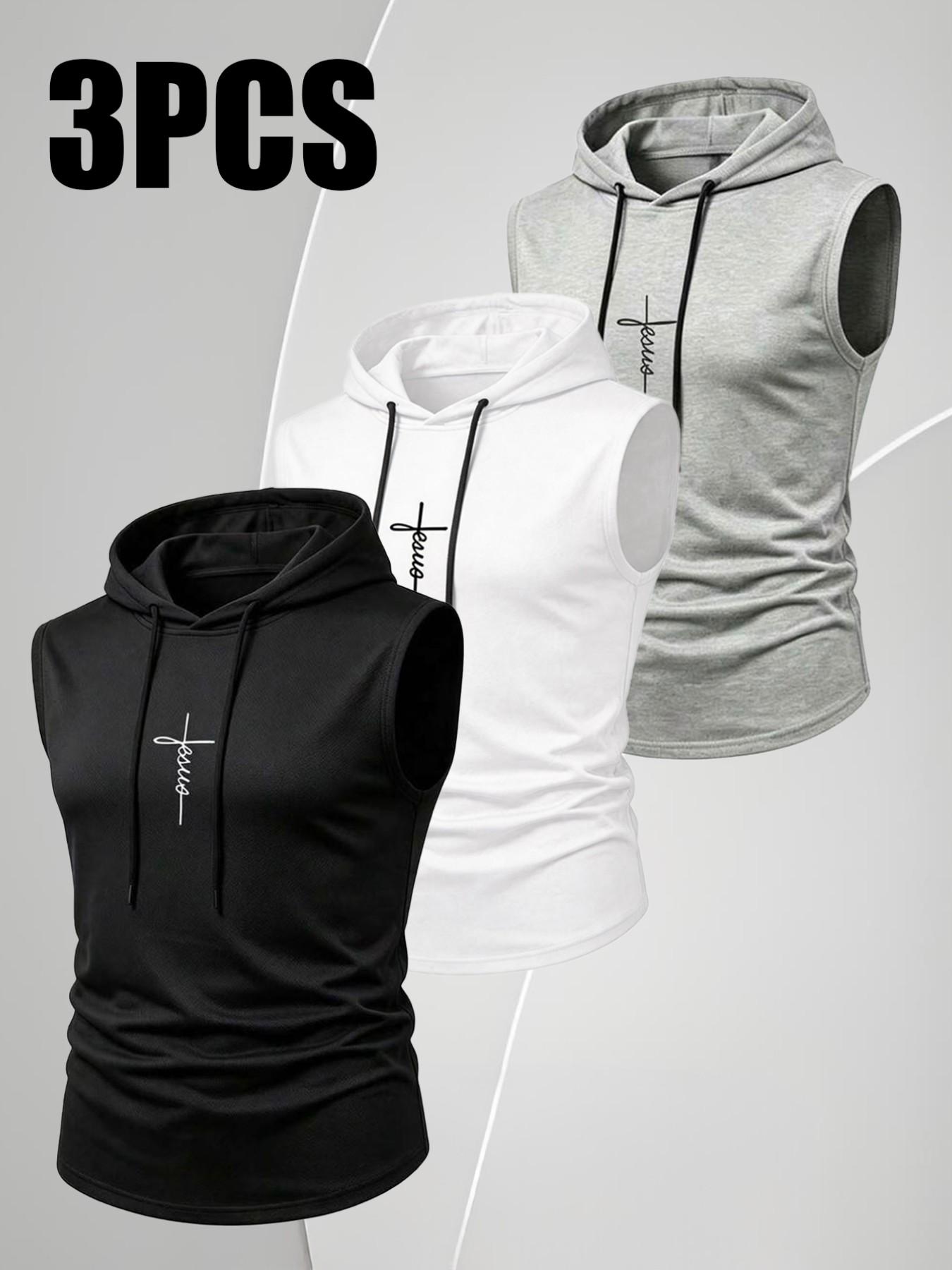Men's Summer Lightweight Sports Running Fitness Tank Top, Fashion Casual Outdoor Hooded Vest, Comfortable and Stylish Activewear, Casual Gym Vests, Runners Vest
