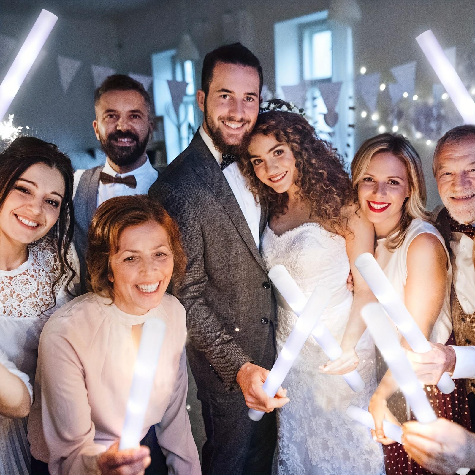 MICRENCY LED Foam Light-Up Wand - White Glow Party Accessories, Bonfire & Anniversary Event Lighting, Birthday Home Supply Gift