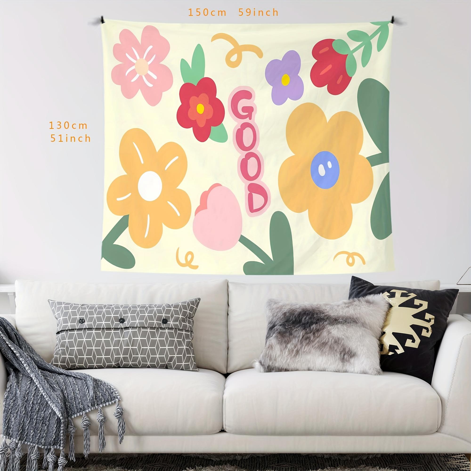 1pc "Light and breathable flower-patterned cotton velvet tapestry, suitable for elegant and simple room decoration with a beautiful and artistic touch. It is a lovely and environmentally friendly fabric background for birthday party decorations." funny