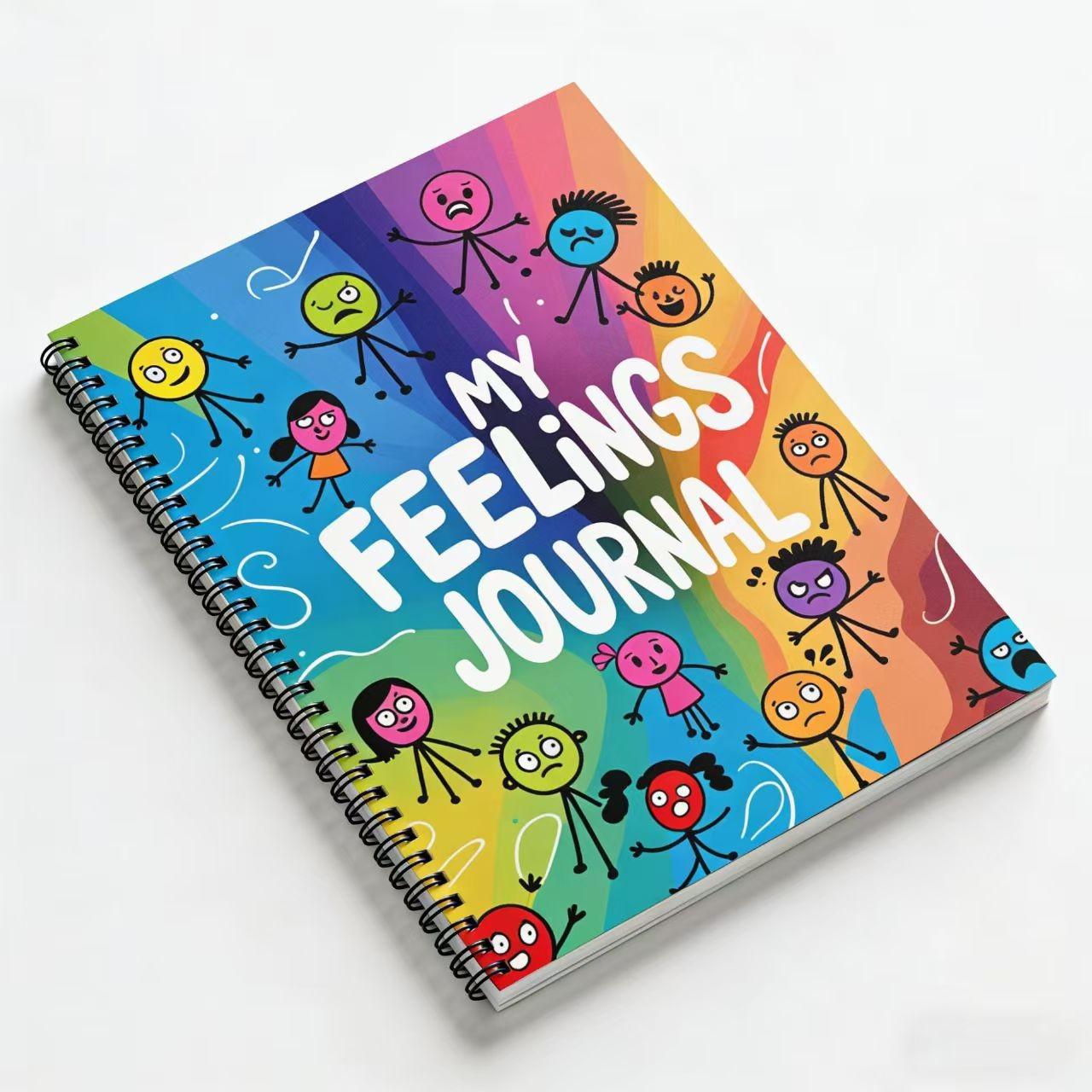 Colorful Coil Notebook for Kids & Adults, My Feelings Journal Theme, Fun Design for Emotion Recognition & Expression