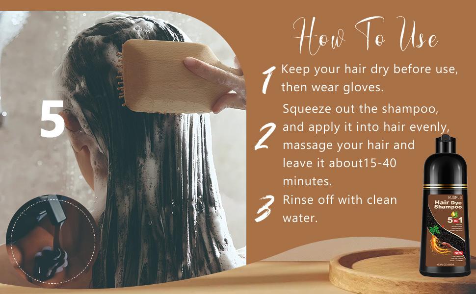 Blonde Brown Hair Dye Shampoo 5-in-1, Instant & Long-Lasting Hair Color Shampoo for Gray Hair Coverage, Herbal Natural Ingredients, Ammonia-Free, Unisex 500ml