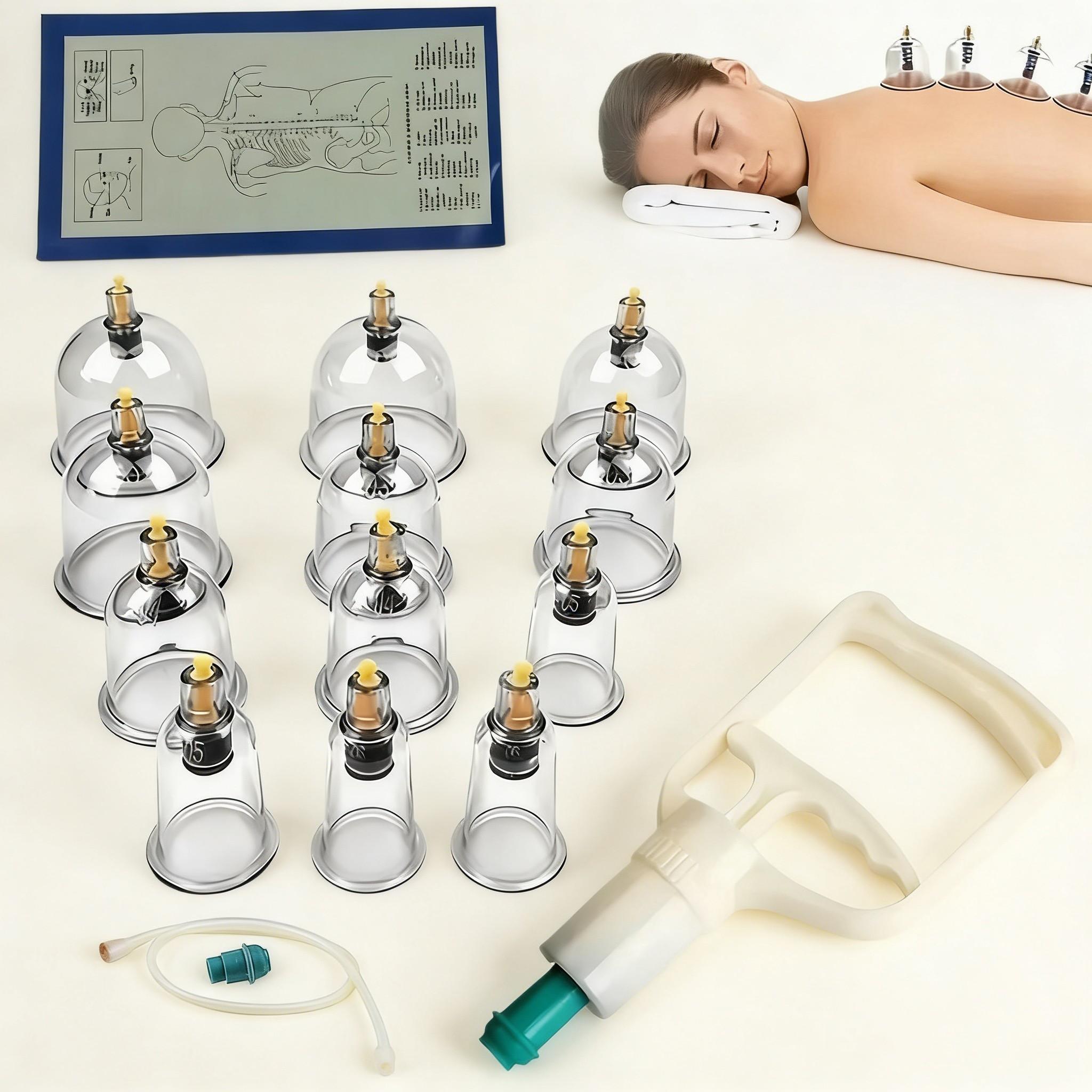 Vacuum Cupping Therapy Kit, Pain Relief and Muscle Recovery, Portable Cupping Cups for Back, Neck, Shoulder, Ideal for Athletes, Therapists, Home Care