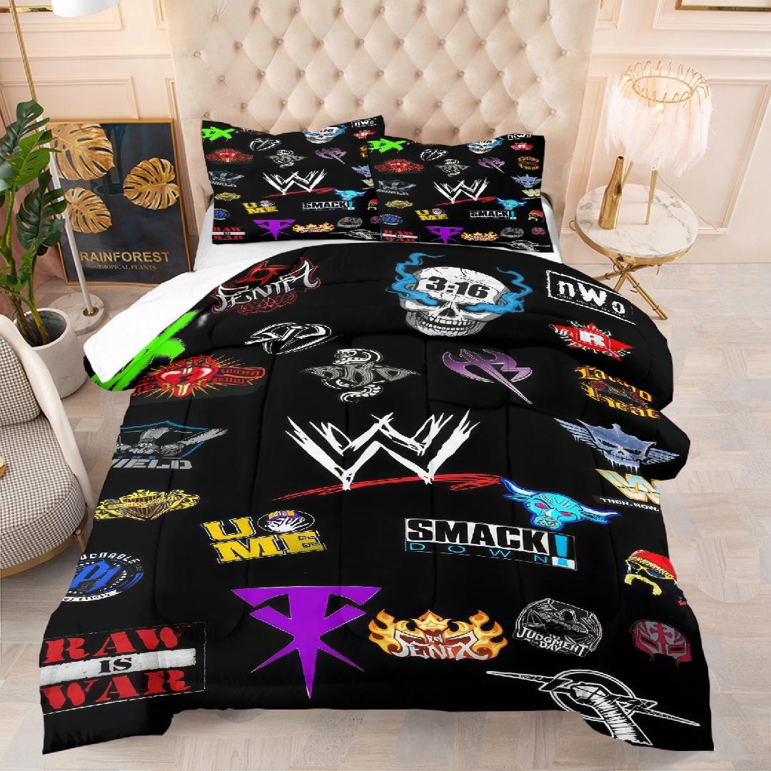 Superstar children's pattern quilt, includes 1 quilt and 1 or 2 coreless pillowcases, suitable for home or dormitory decoration use, perfect moving gift