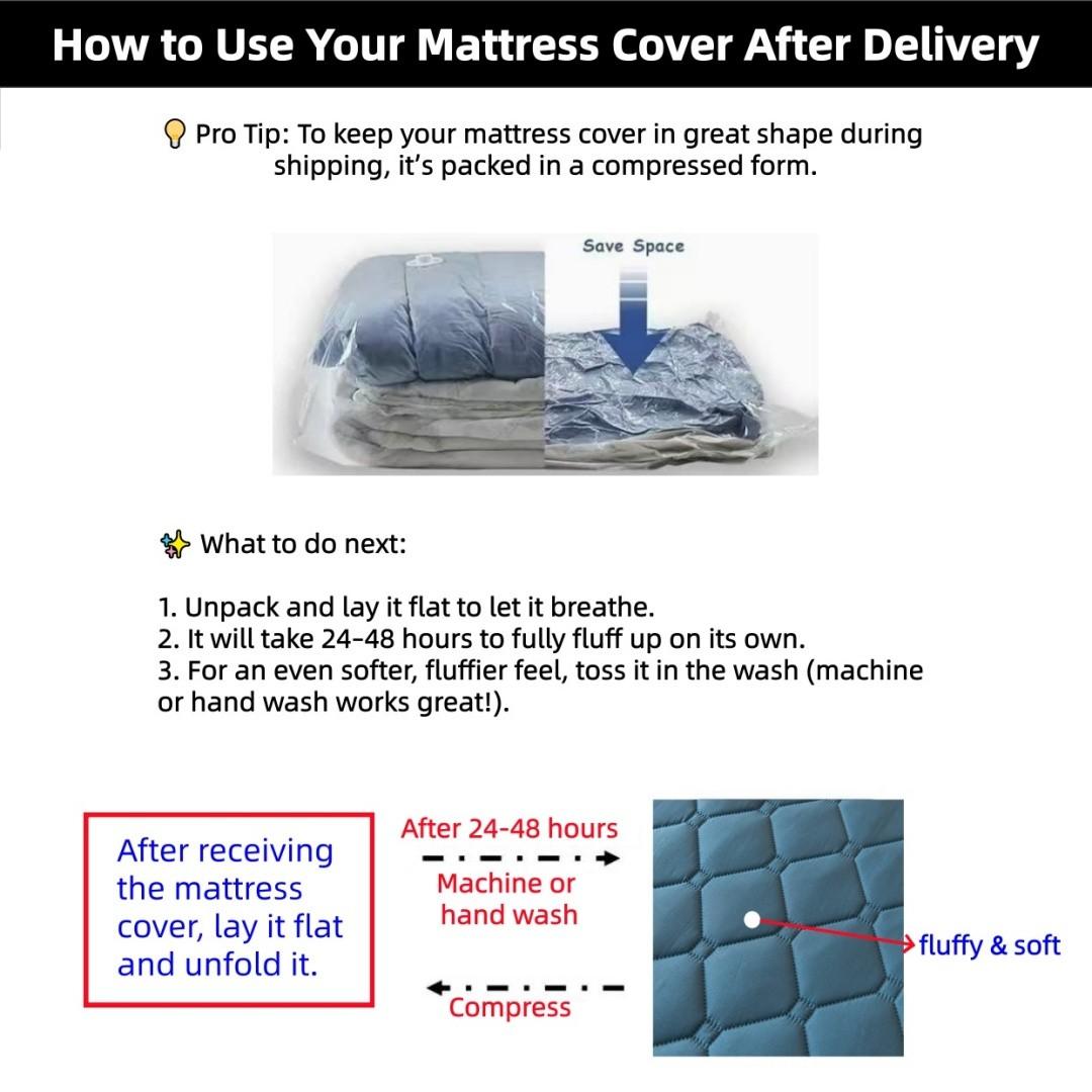 Waterproof Thick Quilted Mattress Protector, Soft Fitted Sheet, No Pillowcase, Washable, Multi-Color, All Season, Bedding Mattress Cover, Bed Cover for Bedroom, Guest Room #GLOBAL PICKS