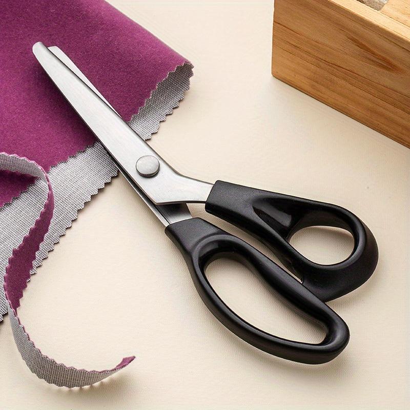 1pc Pinking Shears, Zig-Zag Fabric Scissors for Preventing Fraying, Professional Sewing Scissors with Ergonomic Handle for Fabric, Crafts, Dressmaking & Home Textiles