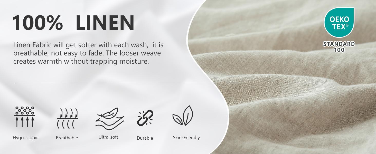 Simple&Opulence 100% Linen Duvet Cover Set, Pure Natural French Flax Purple Duvet Cover, Breathable Soft Comfy Linen Bedding Comforter Cover with Pillowcase