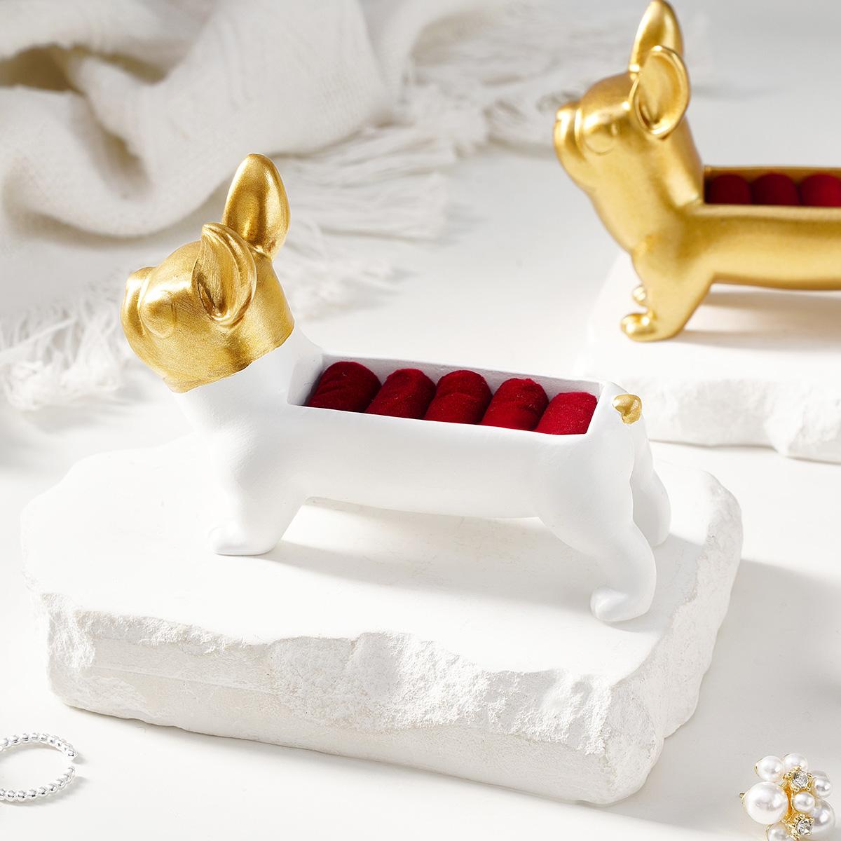 Creative Dog-Shaped Jewelry Display Stand, Resin Material Home Decor, Ideal for Rings, Necklaces, Bracelets, Earrings, Photography Props