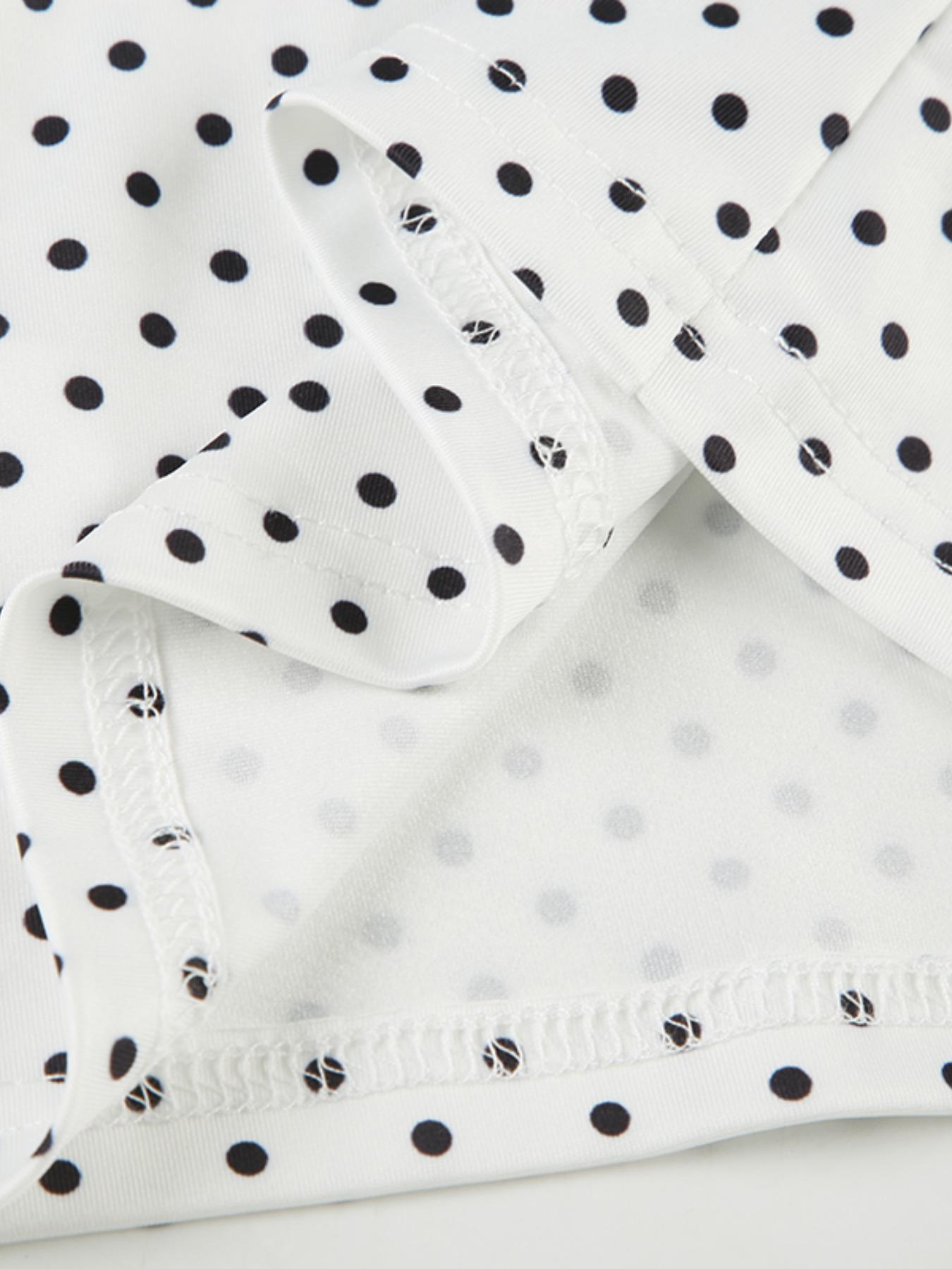 Women's Polka Dot Print Halter Neck Top, Casual Sleeveless Top for Summer, Women's Clothing for Daily Wear, Plunge Neck Top