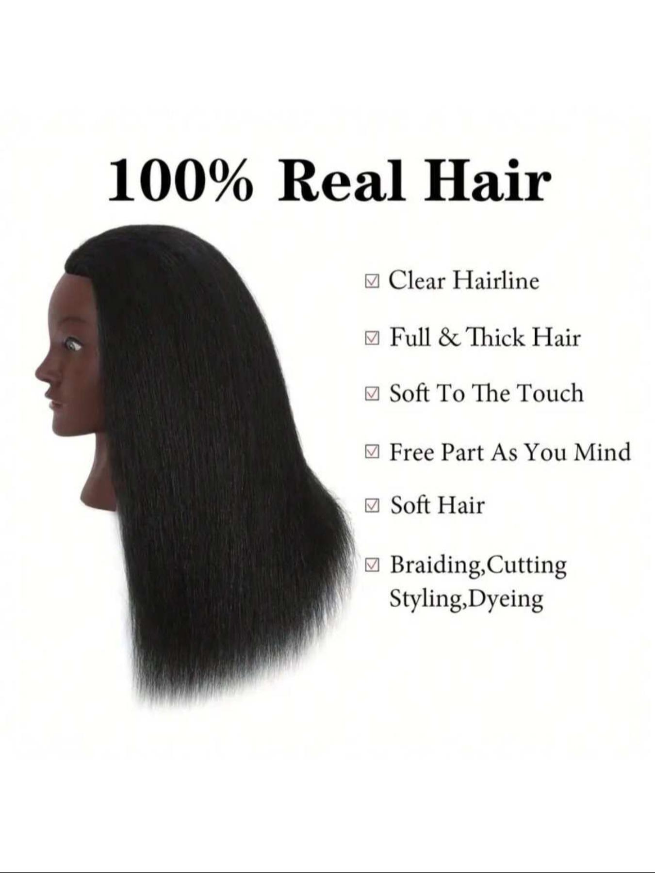 16 Inch Wig Mannequin Head Training with Holder, Mannequin Head Stand, 1 Piece Professional Hairdresser Head for Women & Men, Simple Body Model for Women Hairstyling Training