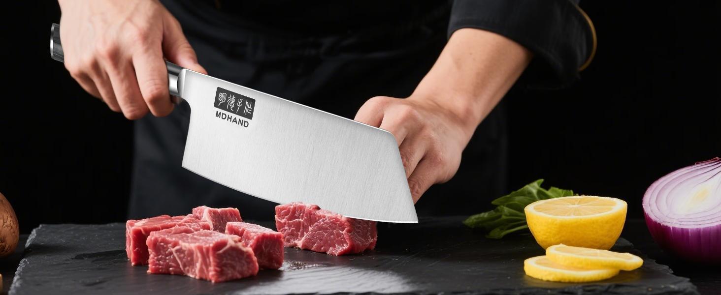 MDHAND Kitchen Knife Set, 7PCS Professional Japanese Knife Set, High Carbon Stainless Steel Chef Knife Set with Black Pakkawood Handle, Professional Ultra Sharp Kitchen Knives for Cooking, Elegant Box, mothersdaygift#Summervibes