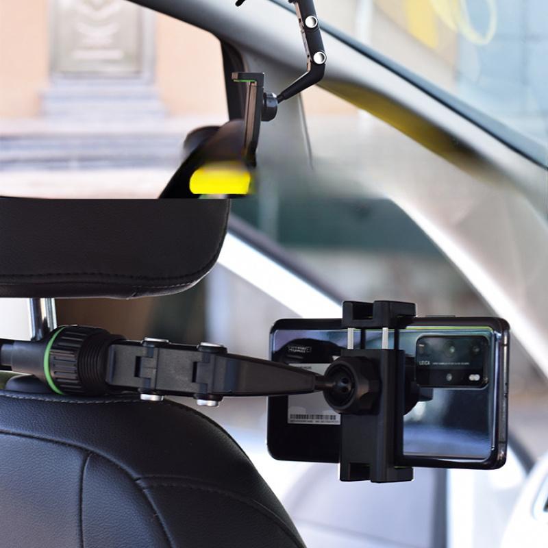 Navigation bracket car mobile phone seat multi-function 360-degree rotatable car rearview mirror seat clip bracket