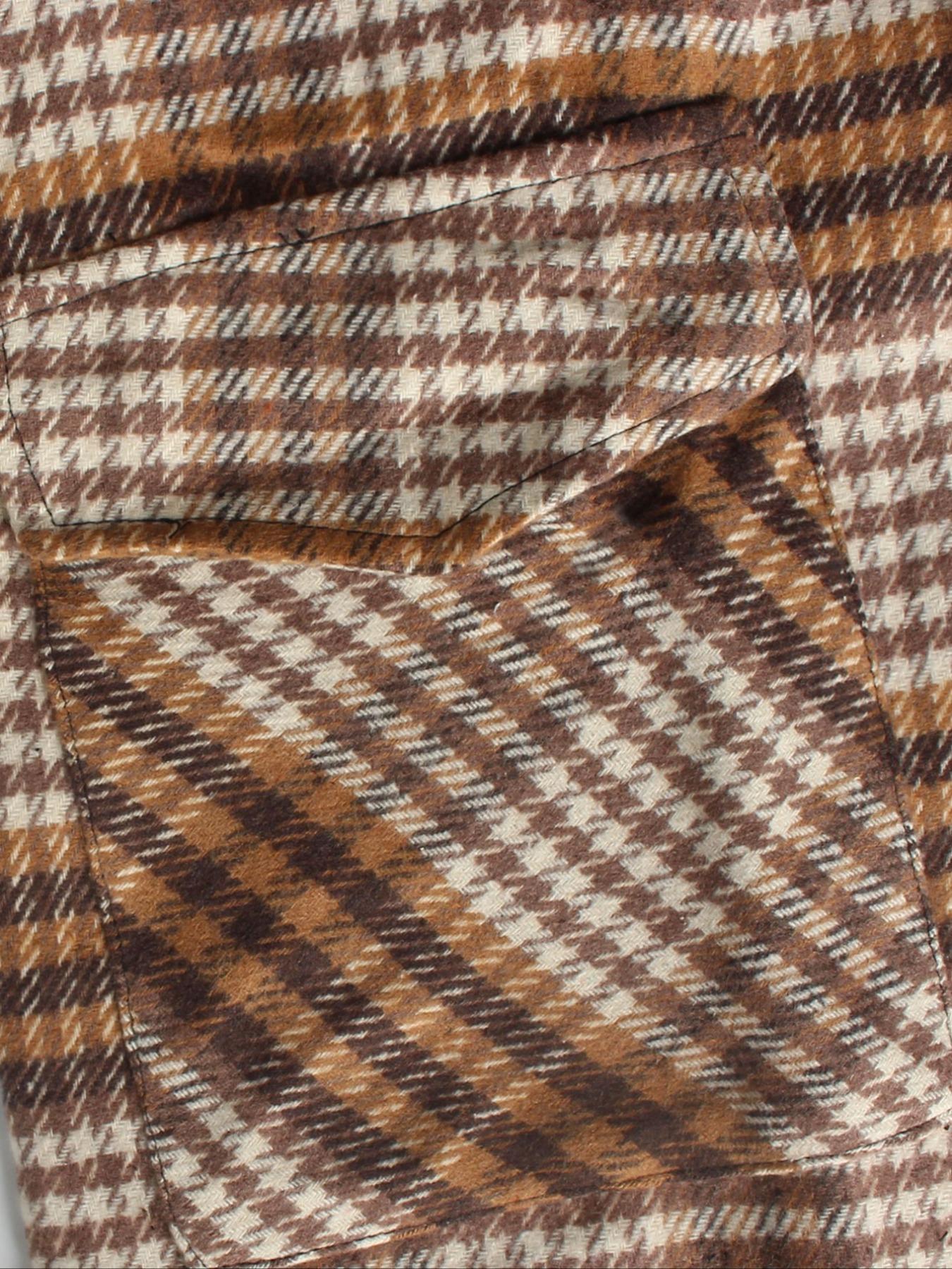 Men's Vintage Fall Winter Jacket, Windproof Fleece Collar Pocket Casual Coat, Suitable for Daily Wear, Comfortable Woven Fabric