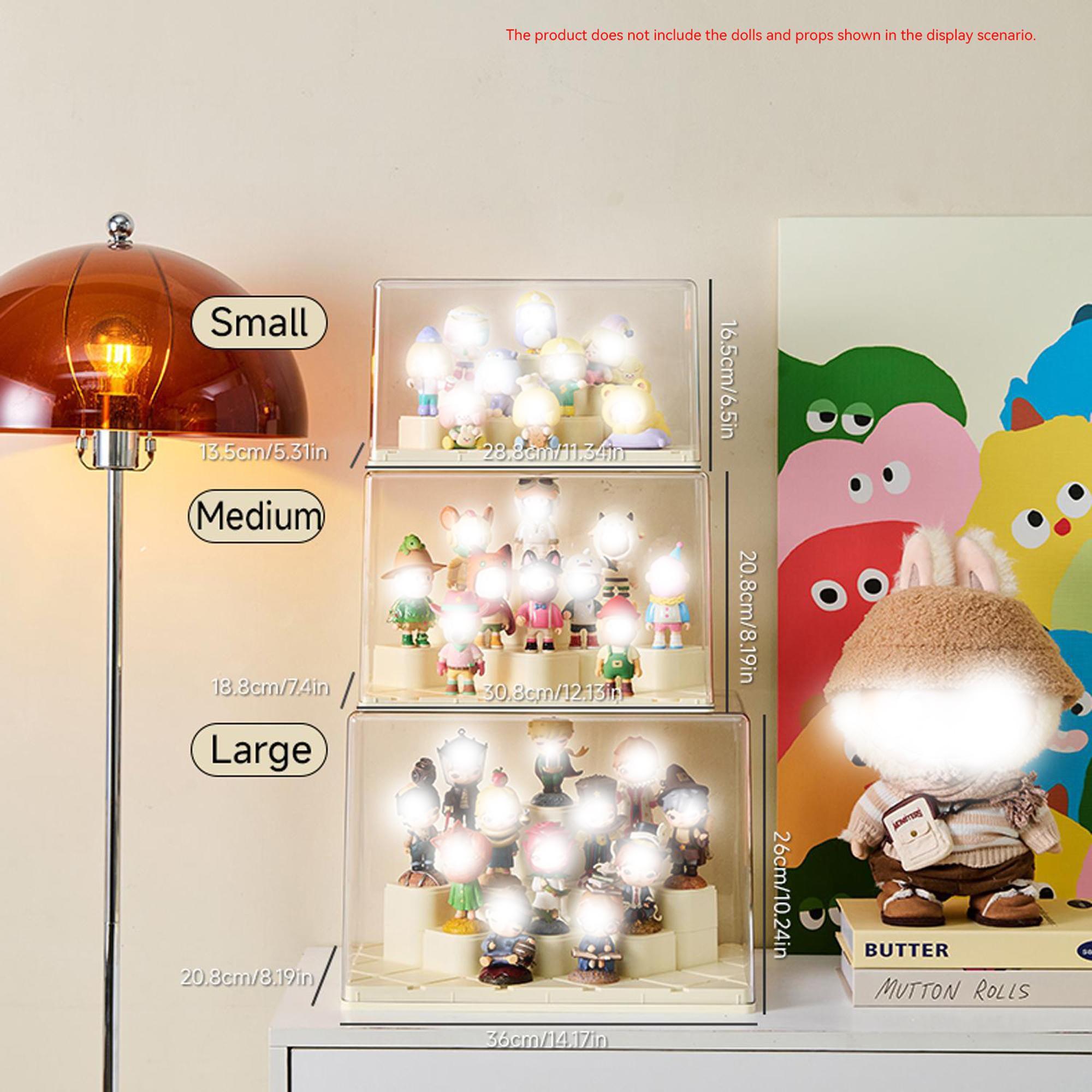 Transparent Display Storage Box, Dustproof Moisture-Proof, DIY Building Blocks Module, Stackable, Ideal for Figurines, Cosmetics, Jewelry