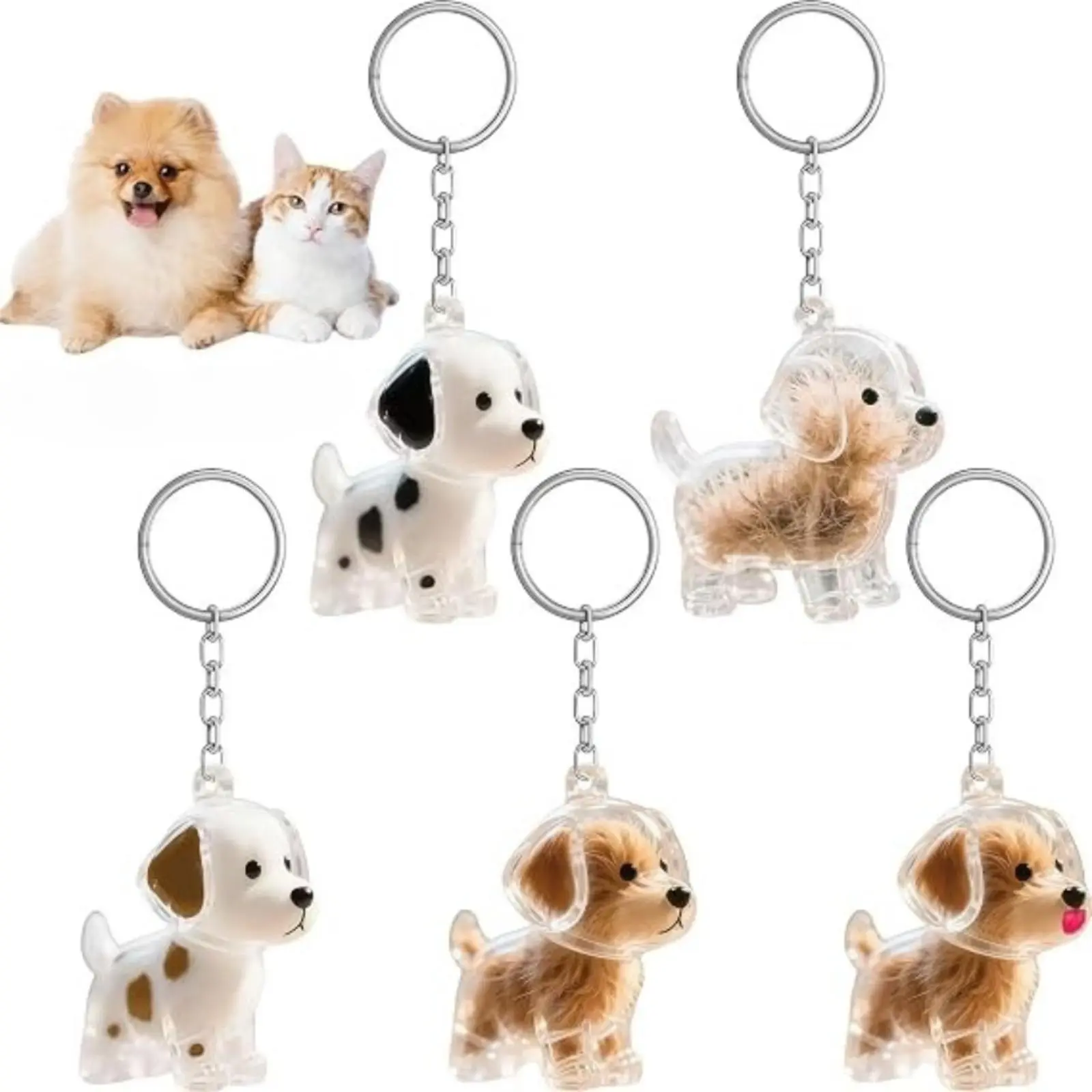 Pet Hair Memorial Keepsake Keychain, Lovely Heart Pendant For Storing Pets Fur, Portable Bag Purse Charm Ornament, Sentimental Remembrance Souvenir Gift For Dog & Cat Owners Losing Beloved Pets