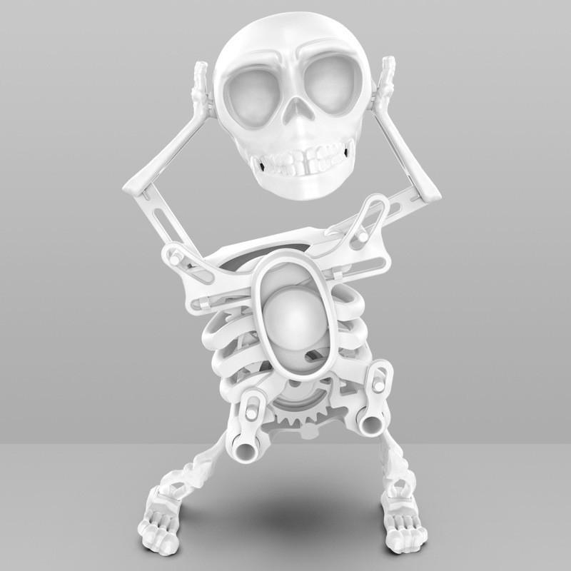 Trendy Skull Dancer Spring Toy, Fun 3D Printed Skeleton Head Ornament, Ideal Novelty Gift for Decor & Playtime