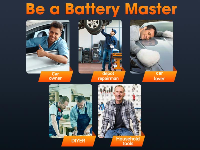 ANCEL BM300 Pro 6V 12V 24V Battery Monitor - Bluetooth 5.3 Battery Monitor with Charging, Cranking System Test & Alarm - IP67 Waterproof Voltmeter for Trucks, Cars, Motorcycles, Boats