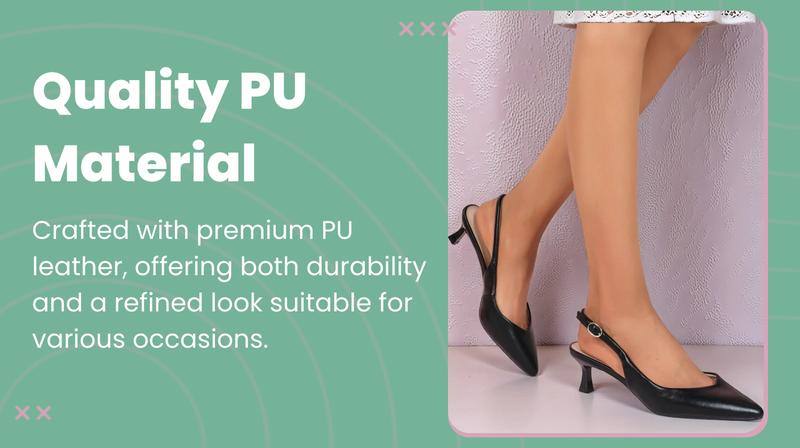 Women's Pointed Toe High Heel Sandals, Elegant PU Leather Slip on Shoes, Adjustable Buckle Strap, Perfect for Weddings Parties Work, Party Footwear Women's Pointed Toe High Heel Sandals, Elegant PU Leather Slip on Shoes, Adjustable Buckle Strap, Perfect for Weddings Parties Work, Party Footwear