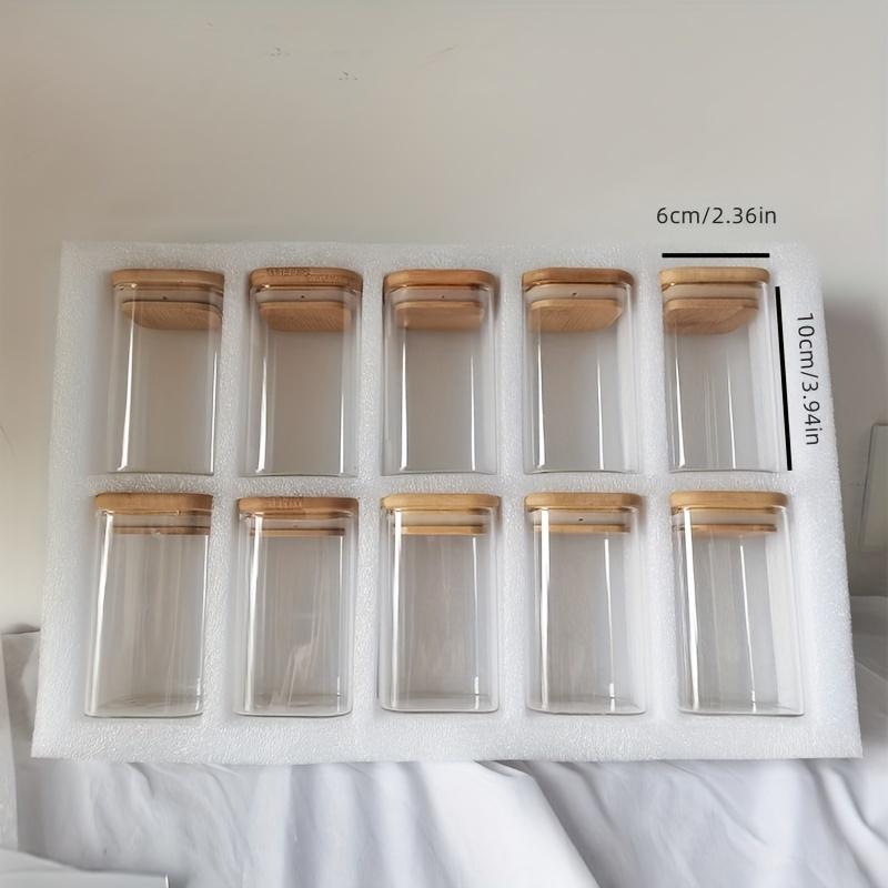 10 glass storage tanks, spice tanks, storage containers and display bottles made of high borosilicate materials. The complete packaging of pearl cotton ensures the transportation safety.