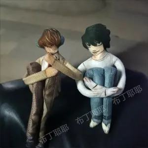 28cm Death Note Light Yagami L Lawliet Posable Plush Dolls With Wire Frame Abstract Stuffed Figures Anime Collection Decor Gift