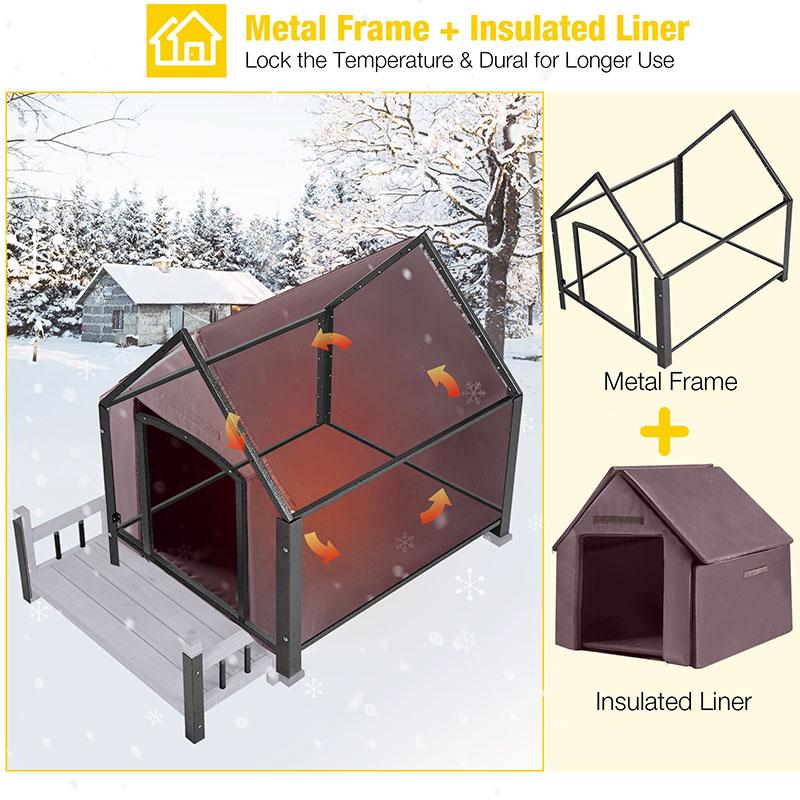 Aivituvin-AIR80/81/87-IN Insulated Large Dog House with Liner Inside| Iron Frame