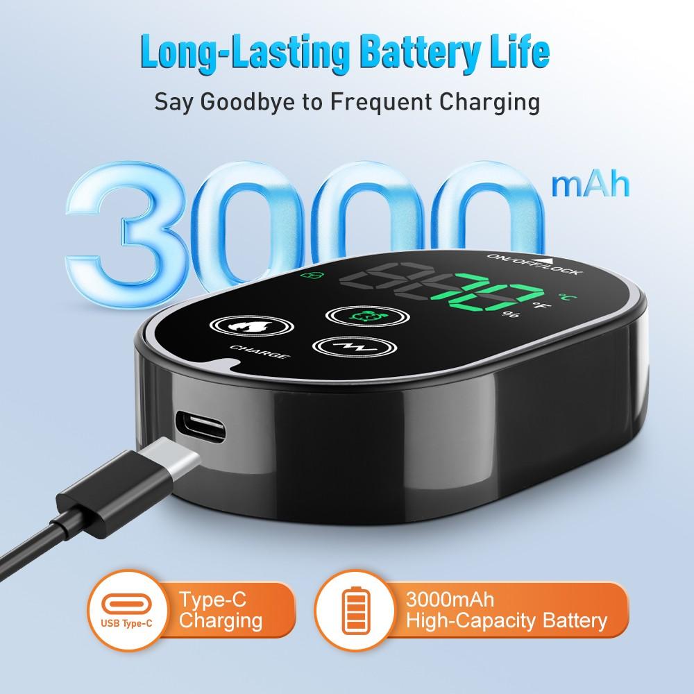 Wireless Ankle Foot Massager, 6 Temperature Settings, 3 Vibration Modes, Adjustable Timer, 3000mah Battery, 3-IN-1 Used for Foot, Ankle, Elbow, Fits Left/Right Feet