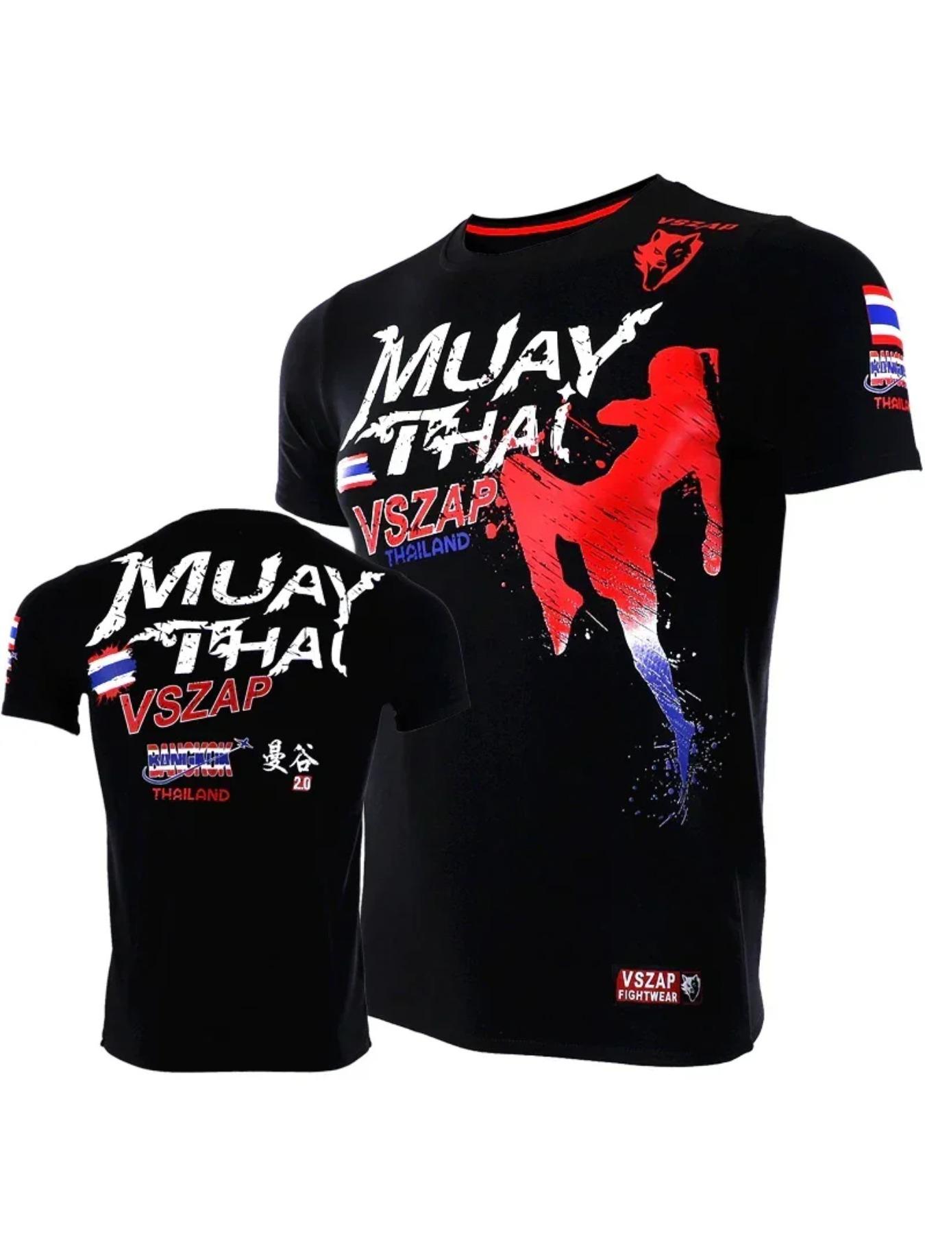 Men's Muay Thai casual T-shirt running sports short sleeved 3D printed short sleeved summer new breathable and comfortable T-shi
