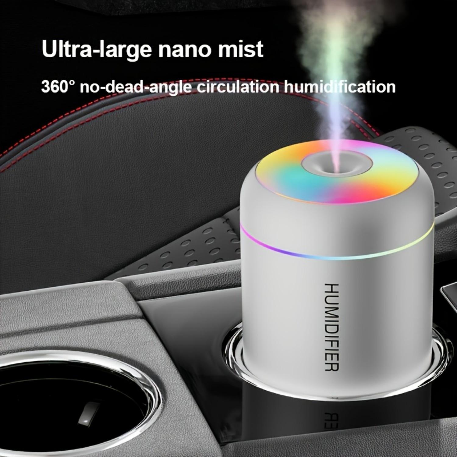 Portable mini humidifier: ultra quiet, with color LED lights and 2-speed spray - ideal for bedroom/office/car, Christmas gift