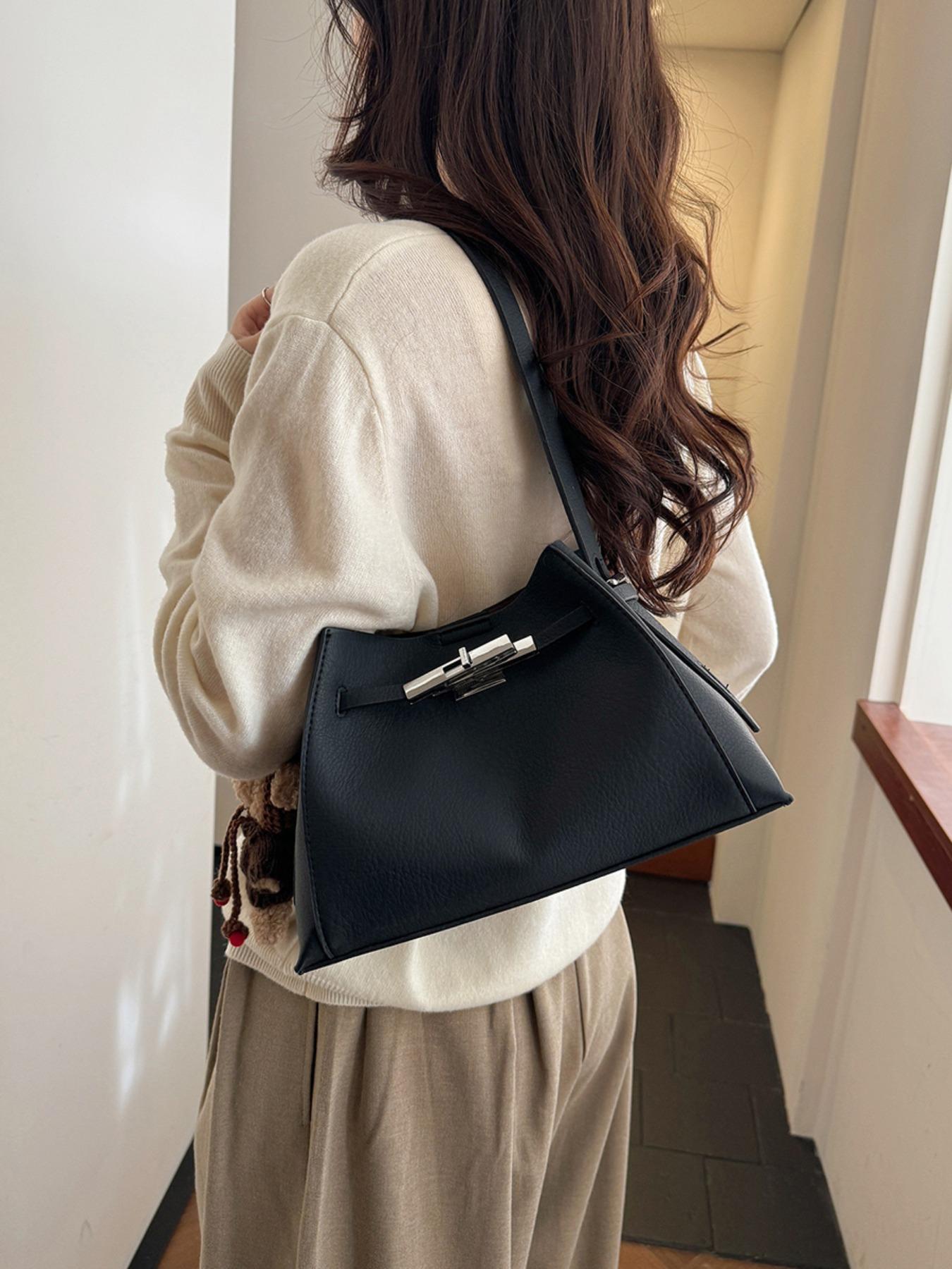 2026 New Fashion Versatile Casual Shoulder Bag, Large Capacity Handbag, Underarm Crossbody Bag, Kelly Bag, Stylish and Practical, PU Tote Satchel