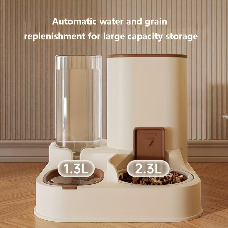 Pet 2-in-1 feeding and water dispenser, automatic feeding and continuous water dispenser, cat feeding and water dispenser, suitable for cats and dogs