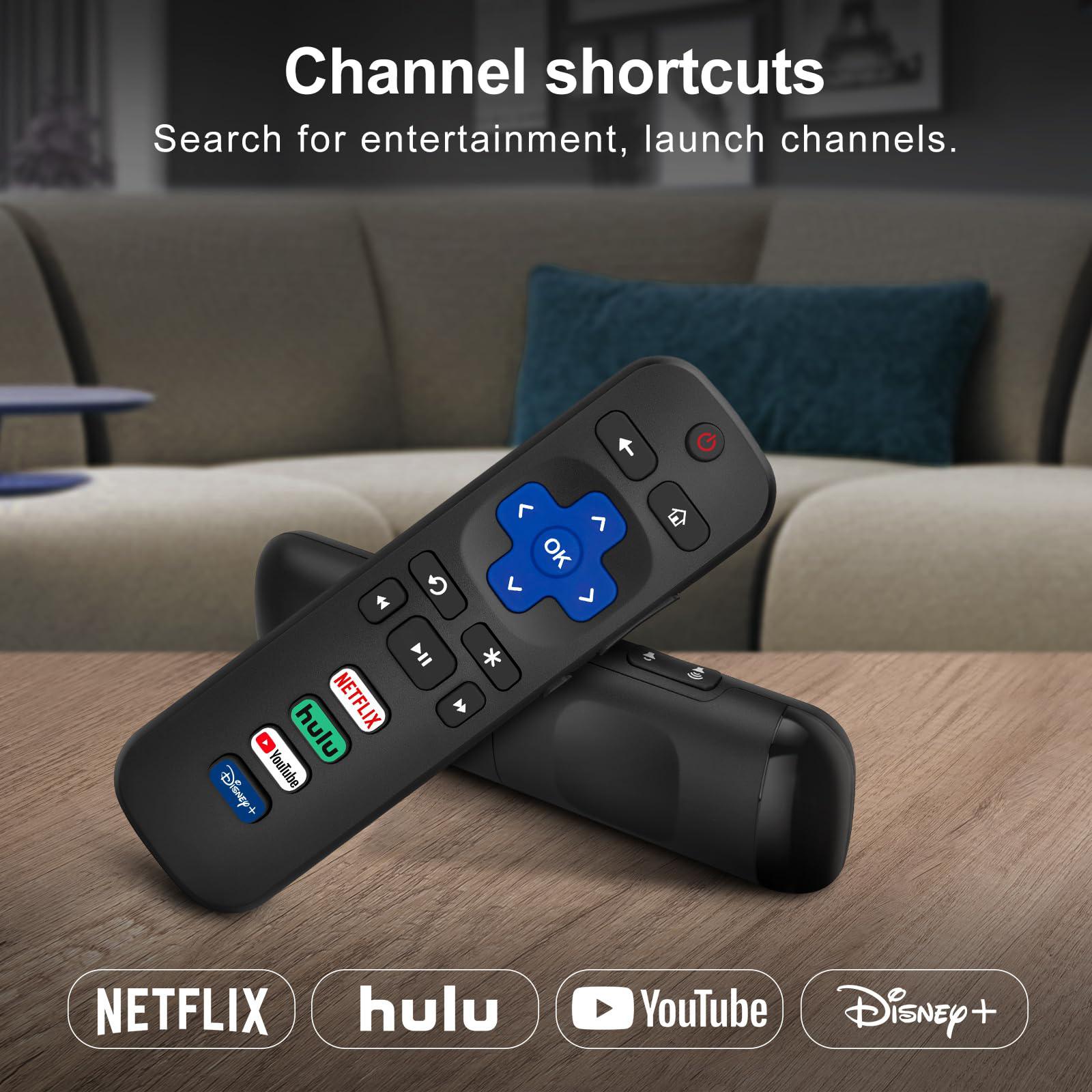 Replacement Remote Control Only for Roku TV, Compatible for TCL Roku/Hisense Roku/Sharp/Philips/Onn Roku (Not for Roku Stick and Box)