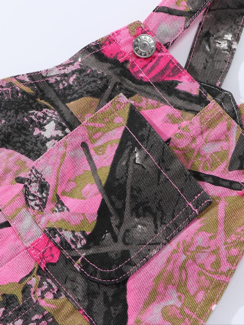 Baby Girl Floral Denim Overalls, Baby Girl Clothes, Cute Vintage Style Bib Pants, Comfortable Washed Jeans for Daily Wear, Fashionable Toddler