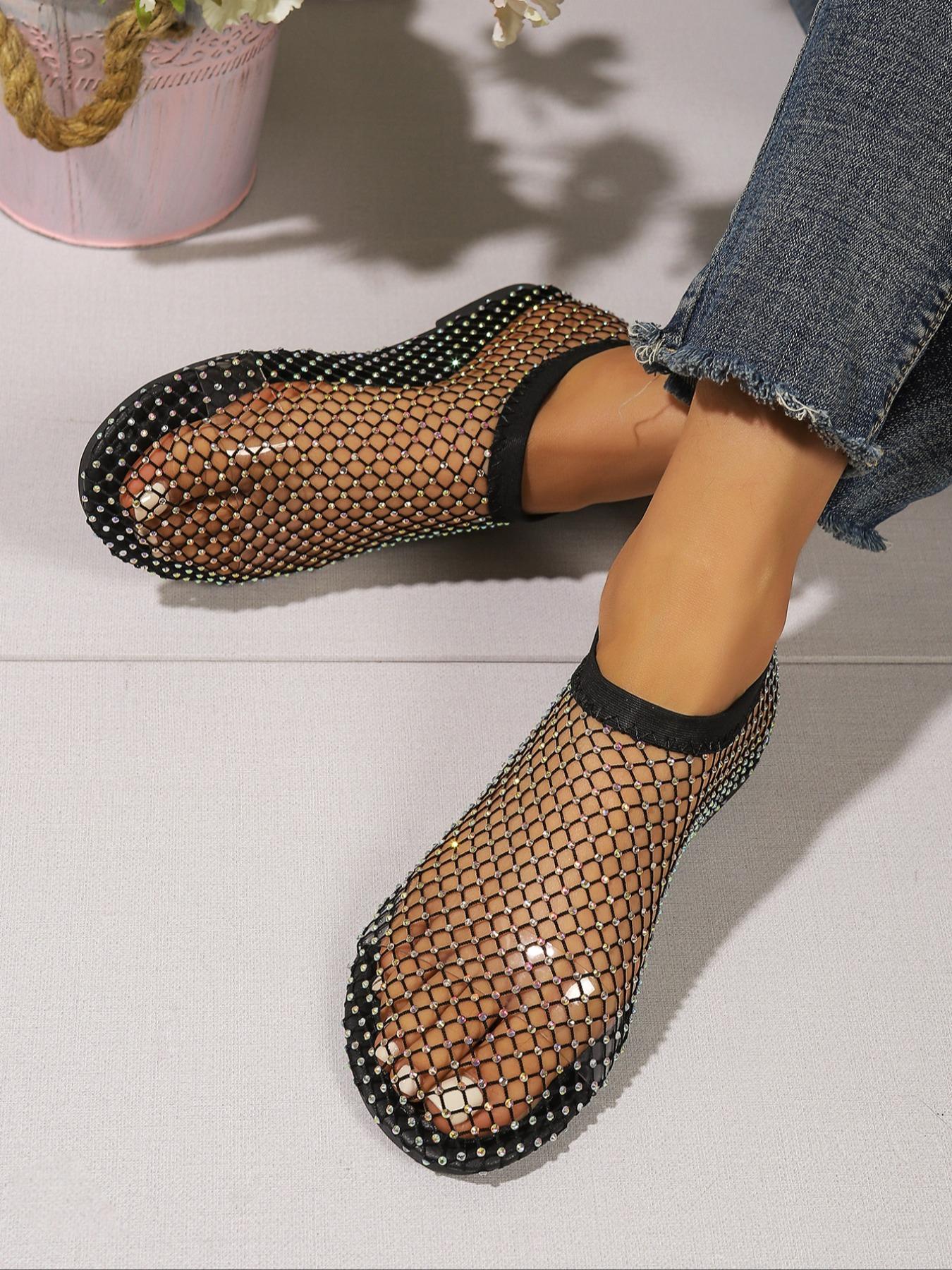 Women's Casual Round Toe Ballet Flats, Breathable Mesh Low Top Shoes, Spring & Fall Textile Upper, Comfortable Rubber Sole