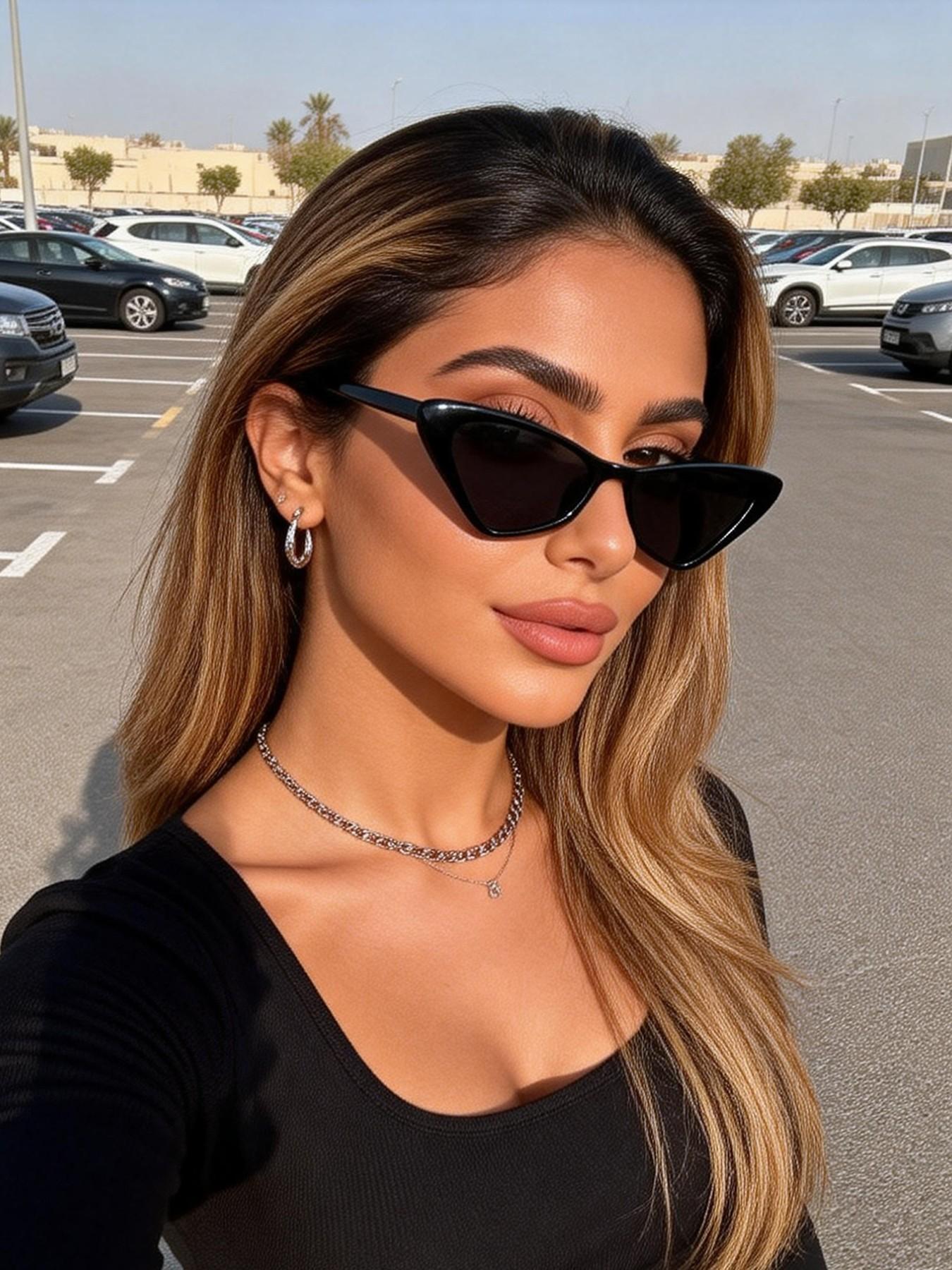 2 Pairs of Cat Eye Vintage Elegant Women's Trendy Styling Sunglasses, Perfect for Driving, Shopping, and Afternoon Tea Gatherings