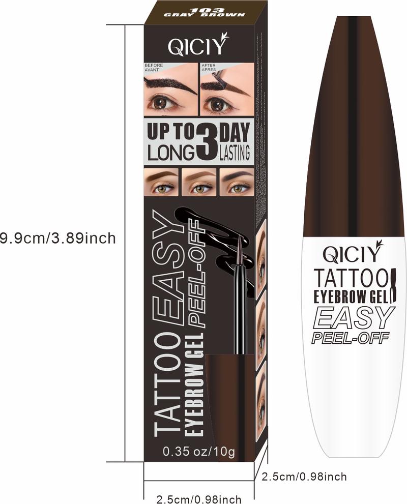 Easy Peel-Off Eyebrow Gel – Waterproof & Sweatproof, Long-Lasting Tint in Black or Brown, Medium Coverage, Suitable for All Skin Types